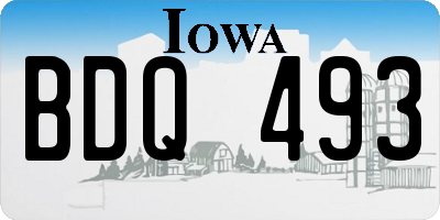 IA license plate BDQ493