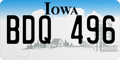 IA license plate BDQ496