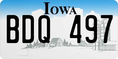 IA license plate BDQ497