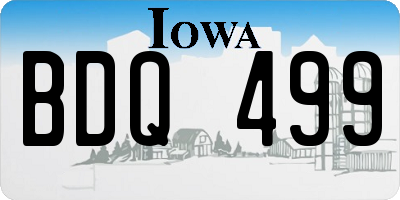IA license plate BDQ499