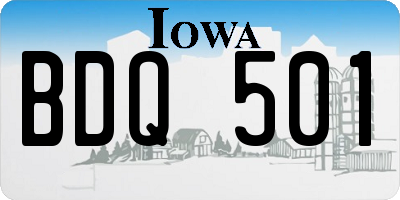 IA license plate BDQ501