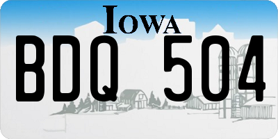 IA license plate BDQ504