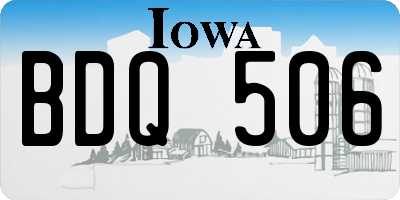 IA license plate BDQ506