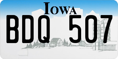 IA license plate BDQ507