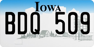 IA license plate BDQ509