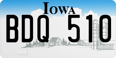 IA license plate BDQ510