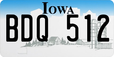 IA license plate BDQ512