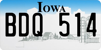 IA license plate BDQ514