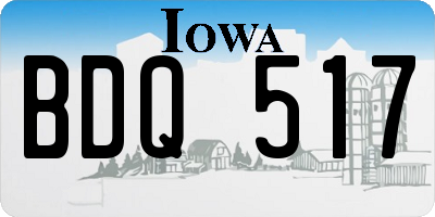 IA license plate BDQ517