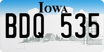 IA license plate BDQ535