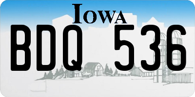 IA license plate BDQ536