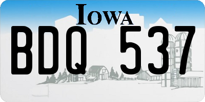IA license plate BDQ537