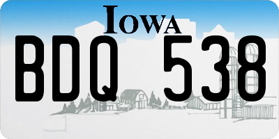 IA license plate BDQ538