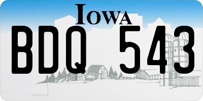 IA license plate BDQ543