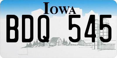 IA license plate BDQ545