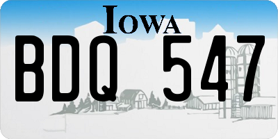 IA license plate BDQ547