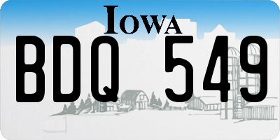IA license plate BDQ549
