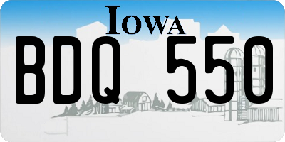 IA license plate BDQ550