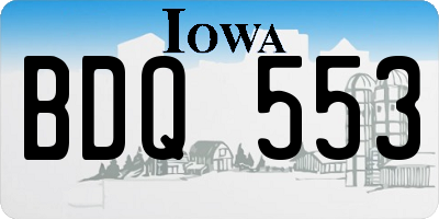 IA license plate BDQ553