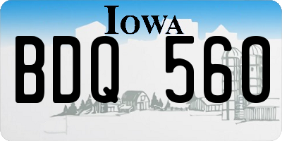 IA license plate BDQ560