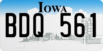 IA license plate BDQ561