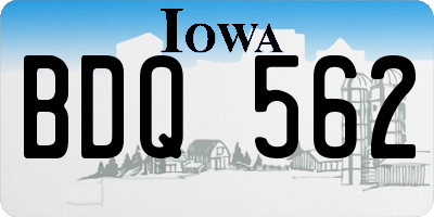 IA license plate BDQ562