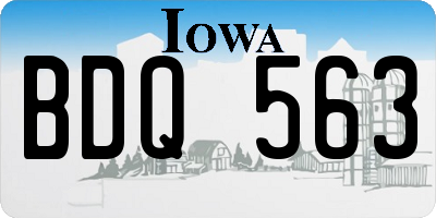 IA license plate BDQ563
