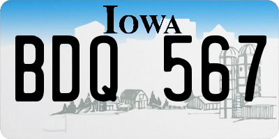 IA license plate BDQ567