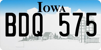 IA license plate BDQ575