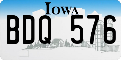 IA license plate BDQ576