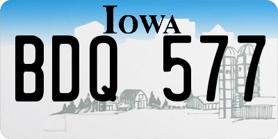 IA license plate BDQ577