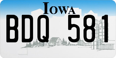 IA license plate BDQ581