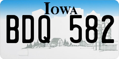 IA license plate BDQ582