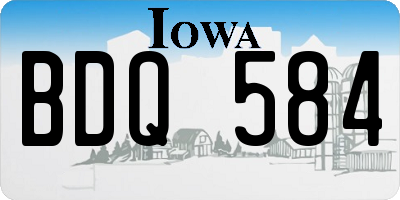IA license plate BDQ584
