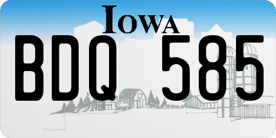 IA license plate BDQ585