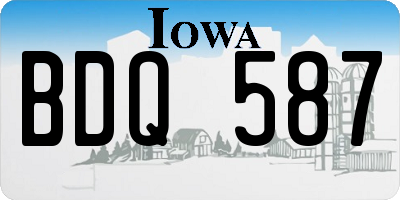 IA license plate BDQ587