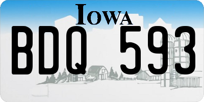 IA license plate BDQ593