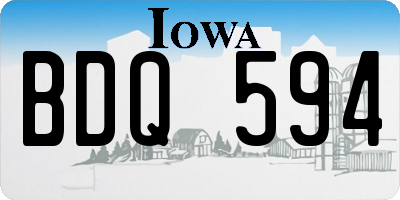 IA license plate BDQ594