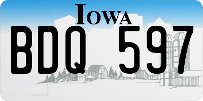 IA license plate BDQ597