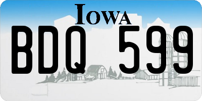 IA license plate BDQ599