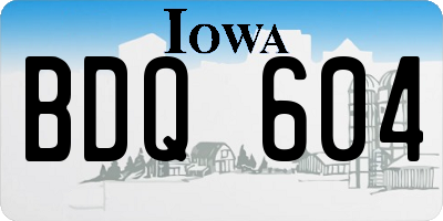 IA license plate BDQ604