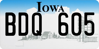 IA license plate BDQ605