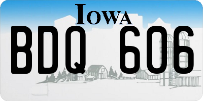 IA license plate BDQ606