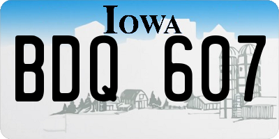 IA license plate BDQ607