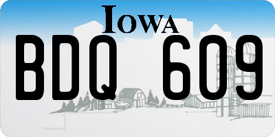 IA license plate BDQ609