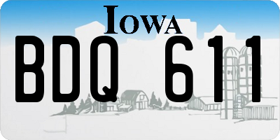 IA license plate BDQ611
