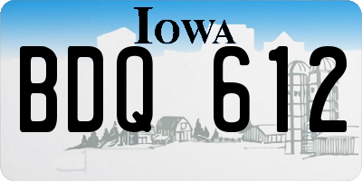 IA license plate BDQ612