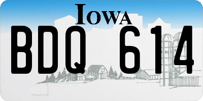 IA license plate BDQ614