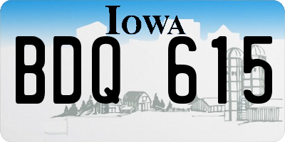 IA license plate BDQ615