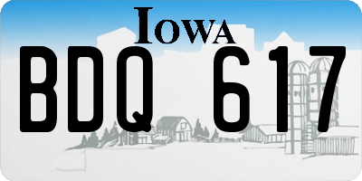 IA license plate BDQ617
